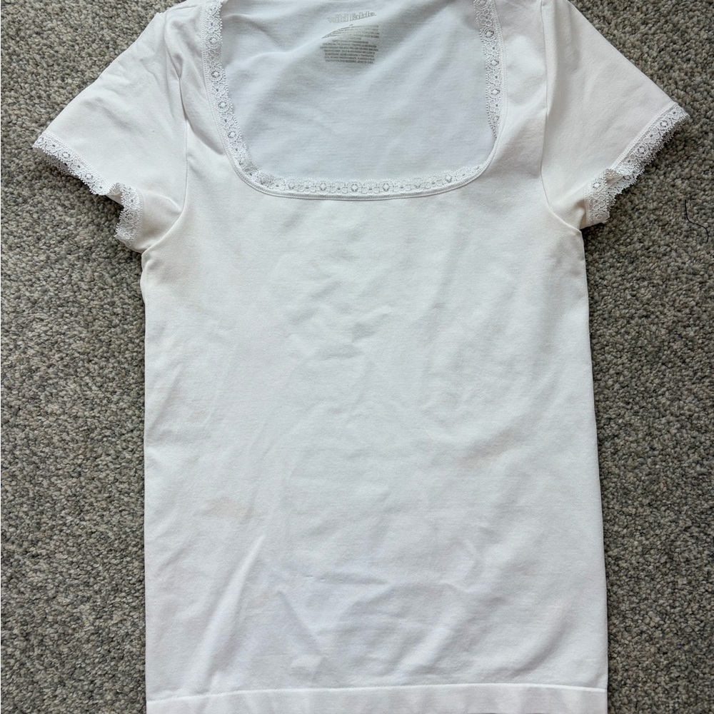 wild fable White Short Sleeve Top with Subtle Logo